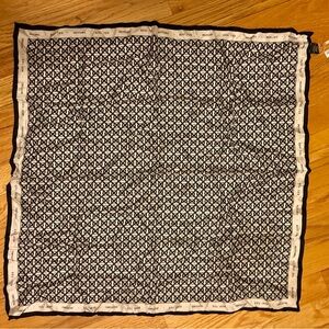 Oroton All-Over Logo Silk Scarf – Cream & Black (70cm) | NWT